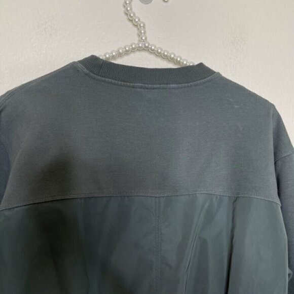 Athleta Medium Triumph Hybrid Crewneck Sweatshirt Green Stretch Yoga Pullover - Picture 10 of 13